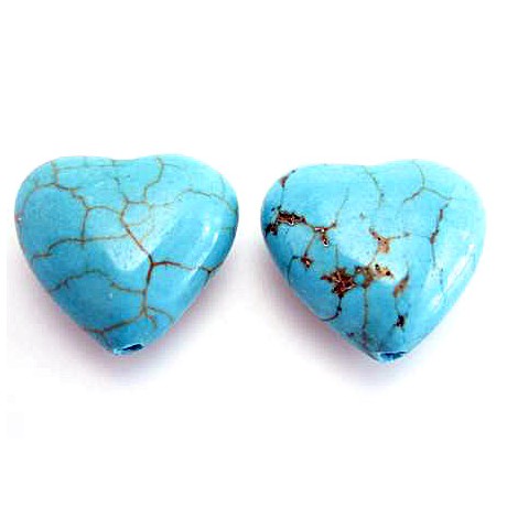 Howlite turkis hjerte 12 mm - 4 stk