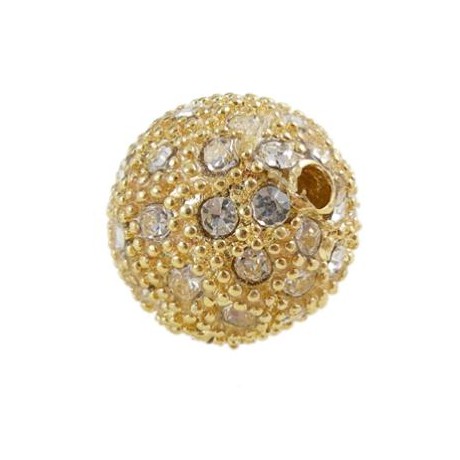 Stor smuk guld rhinstens kugle 16 / 2 mm