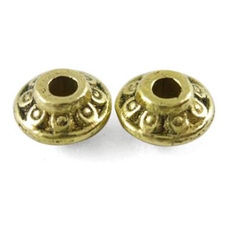 Guld perler 6,5 mm - 6 stk