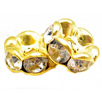 Guld rondel 8 mm - klare...