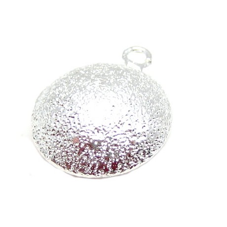 Børstet sølv kugle 15 mm - 2 stk