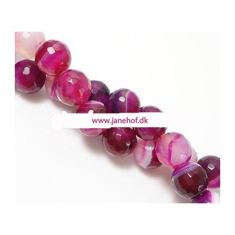Natur agat facet Fuchsia 10 / 1,5 mm - 4 stk