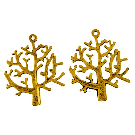 Træ antik guld 32 mm - 2 stk - SUPER HOT