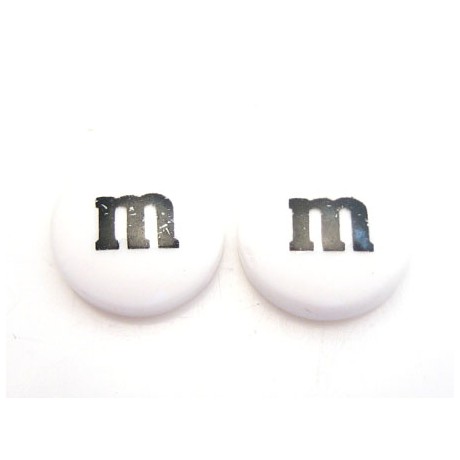 M & M   14 mm hvid - 2 stk