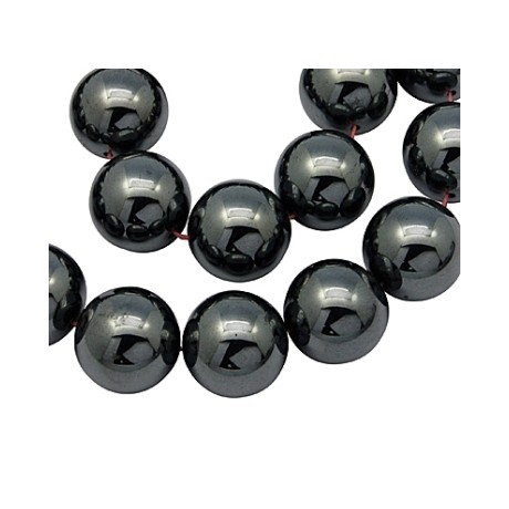 Hematite 6/1,5 mm - 1 streng, ca 75 perler