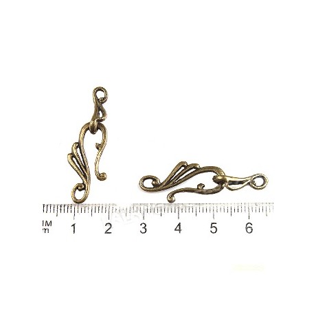 Bidsel lås flot i antik guld 38 mm