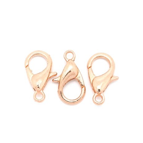 Rosenguld Karabin lås 12mm - 2 stk