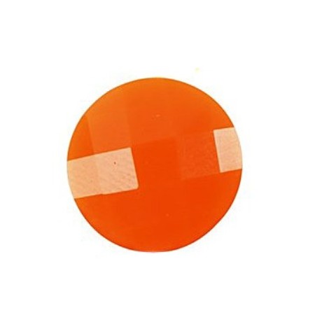 Facet perle flad neon orange 13 mm - 2 stk