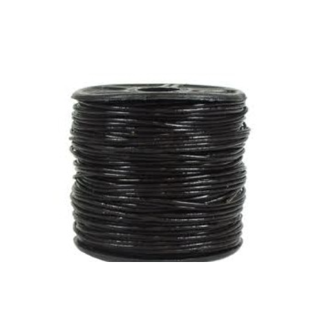 Læder snøre 2,5 mm - Sort - 1 M