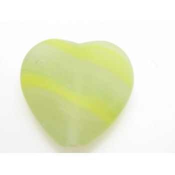 Glas hjerte grøn - 2 stk